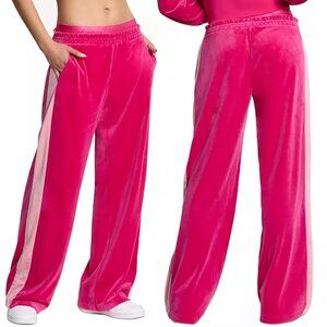 NWT New $109 Juicy Couture Wide-Leg Velour Pink Pants Size M